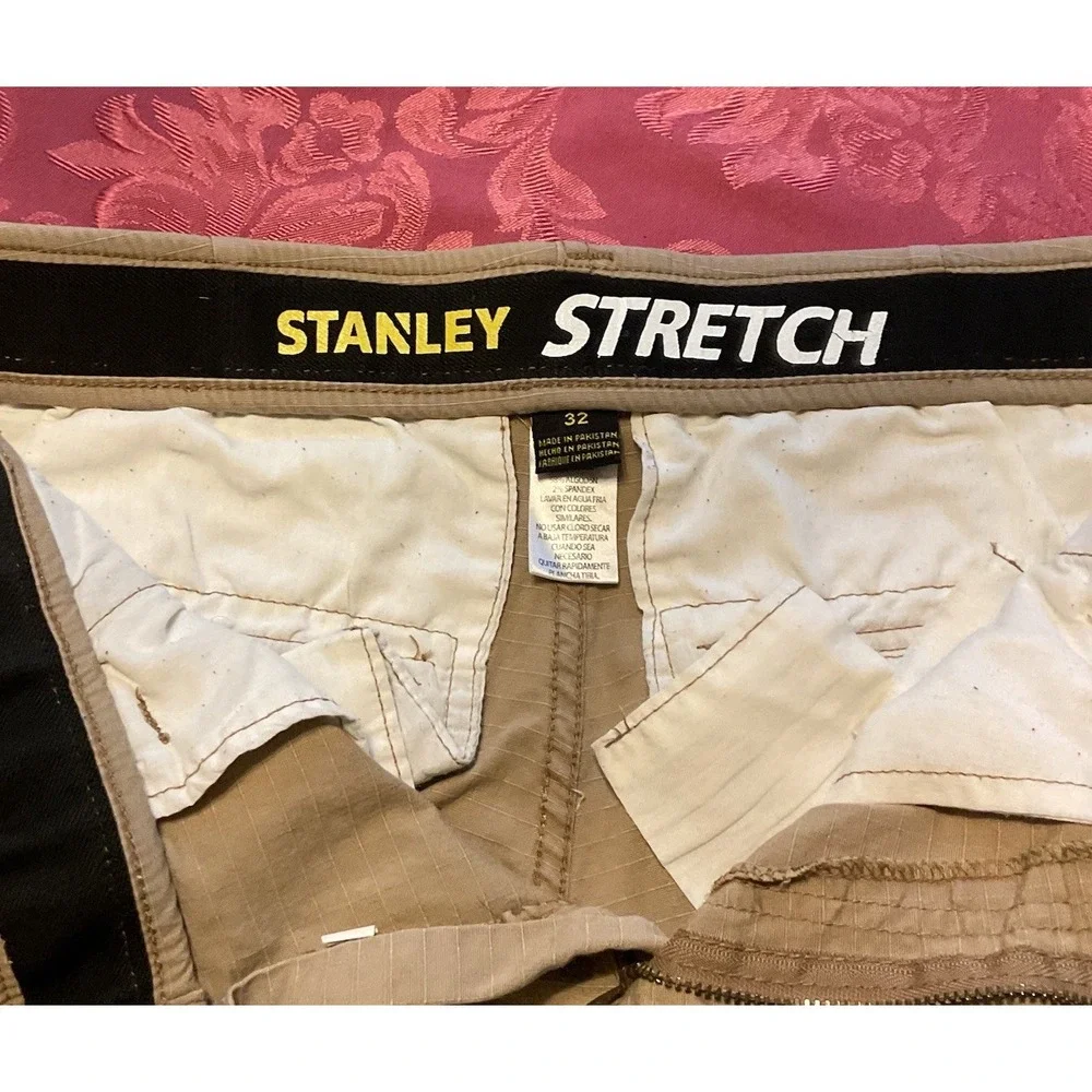 Stanley Men's Sz: 32 Workwear Stretch Tan Brown Khaki Safari‎ Cargo Shorts